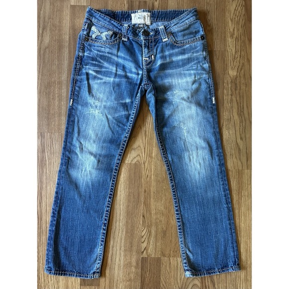 BIG STAR Denim Jeans Cropped Capri Womens Size 29 Y2K Vintage Distressed - Picture 2 of 10